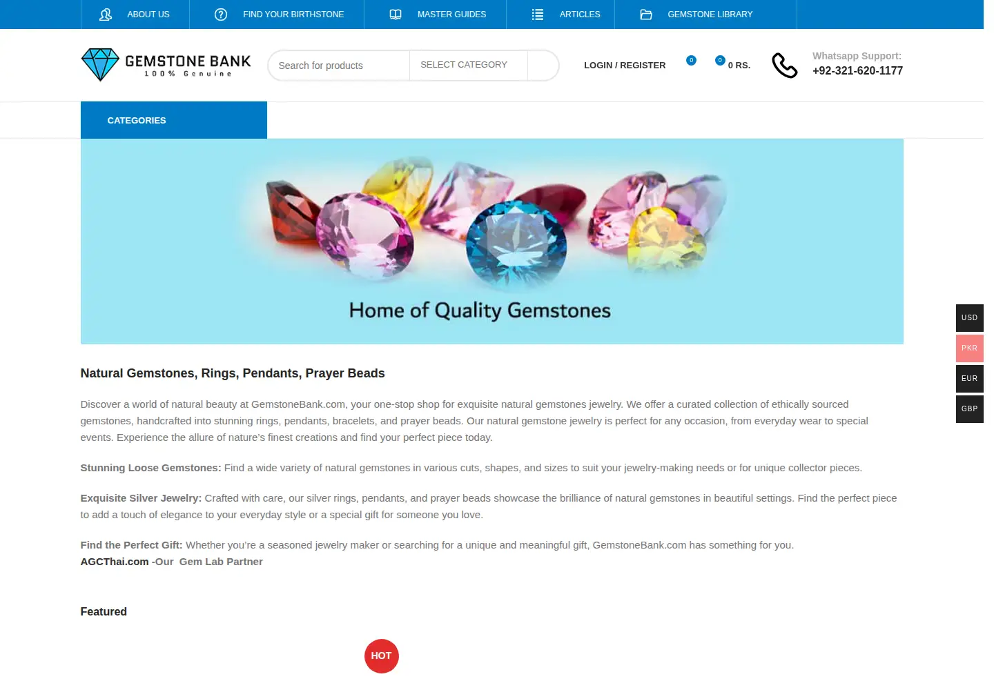 Captured homepage of gemstonebank.com in the current scan