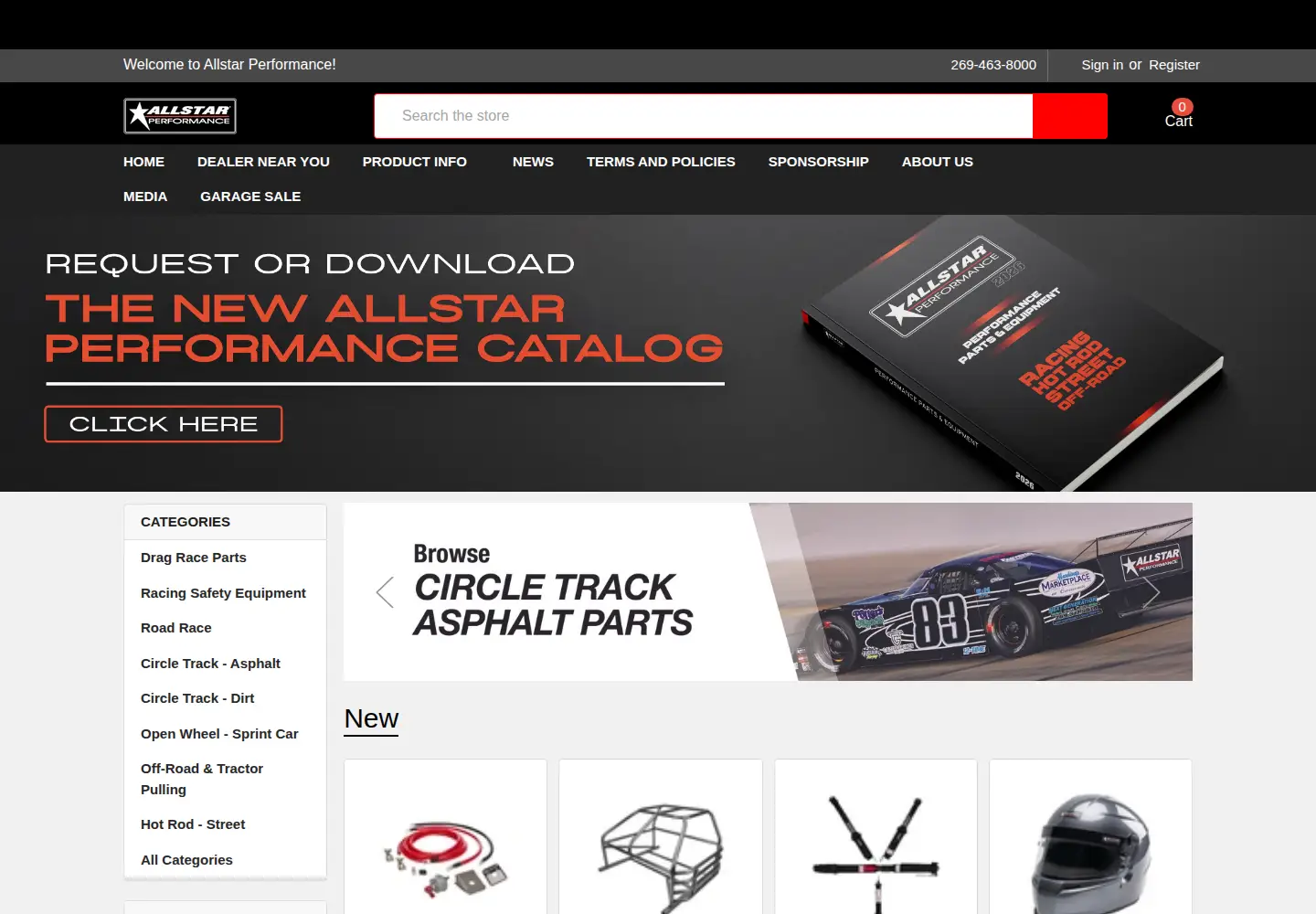 Captured homepage of allstarperformance.com in the current scan