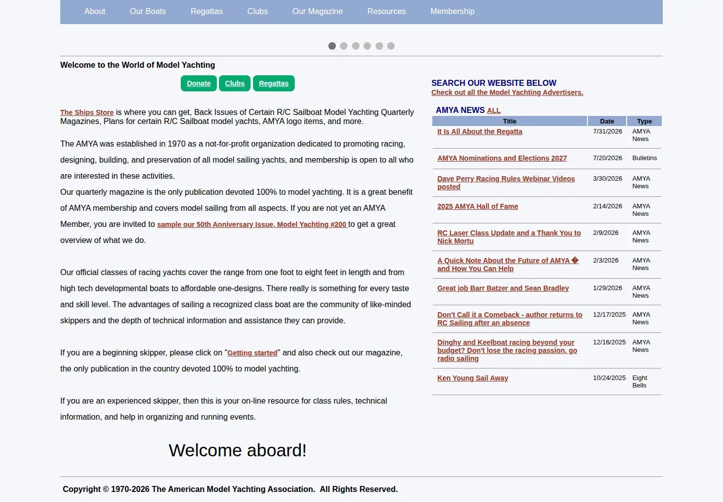 Screenshot of theamya.org
