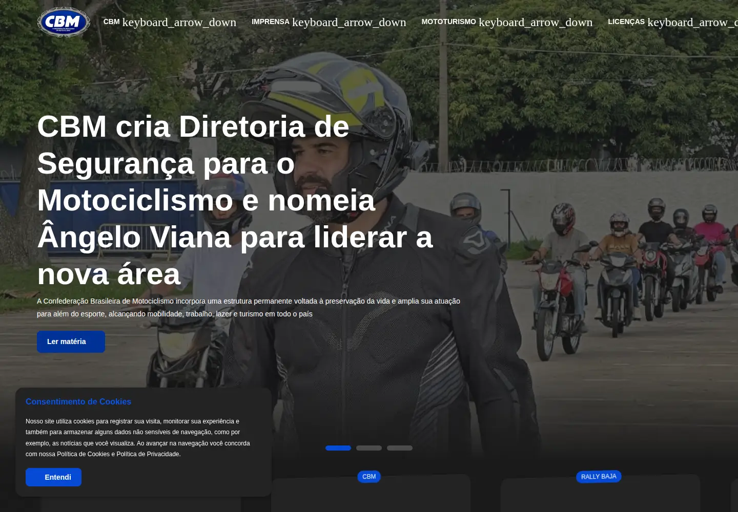 Captured homepage of cbm.esp.br in the current scan