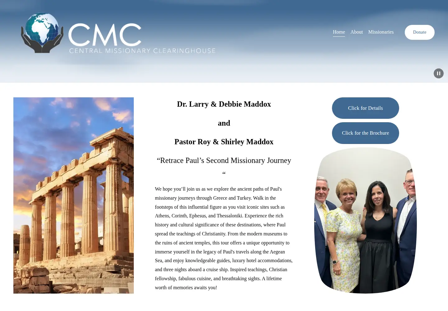 Screenshot of cmcmissions.org