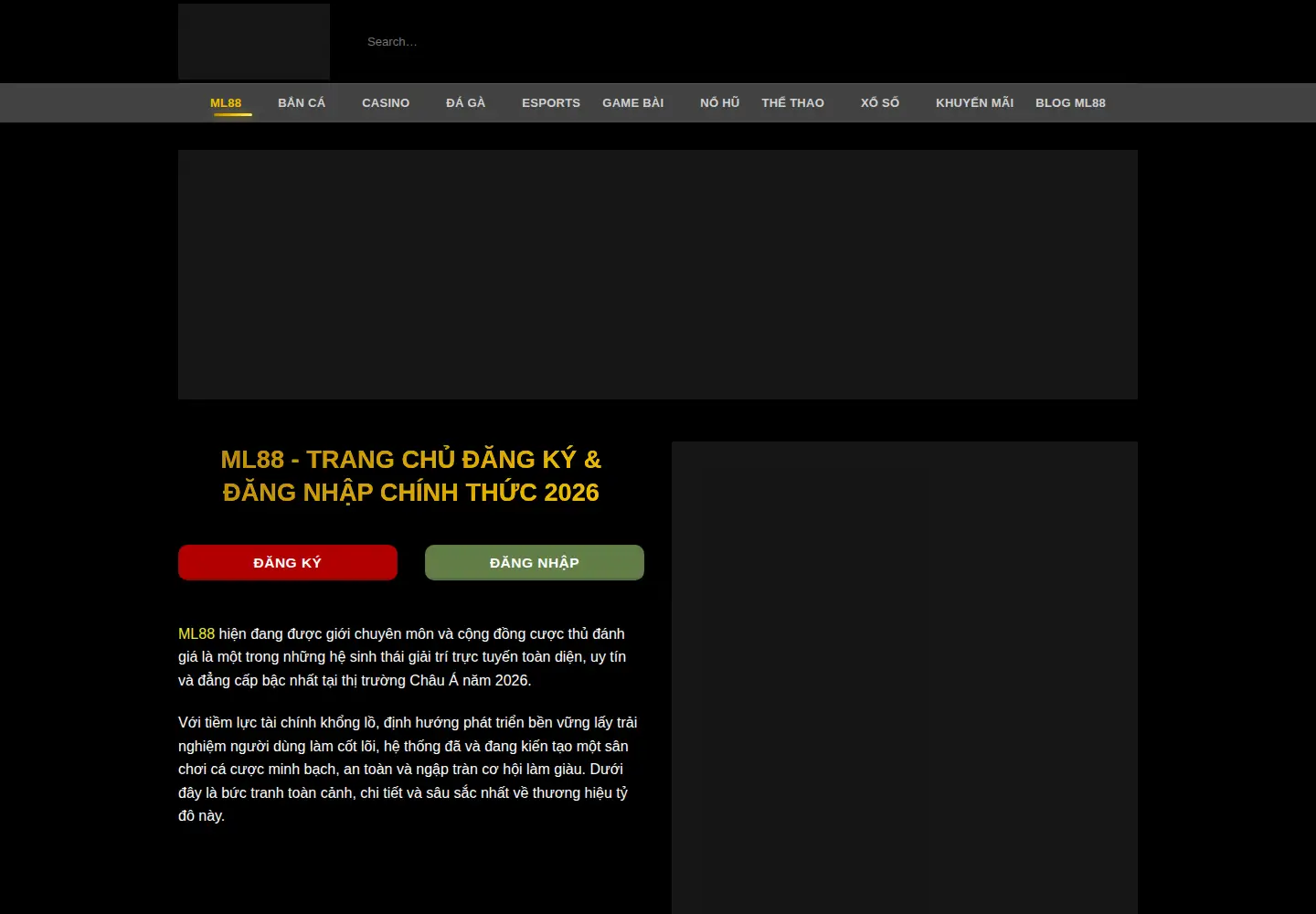 Captured homepage of ml88.food in the current scan