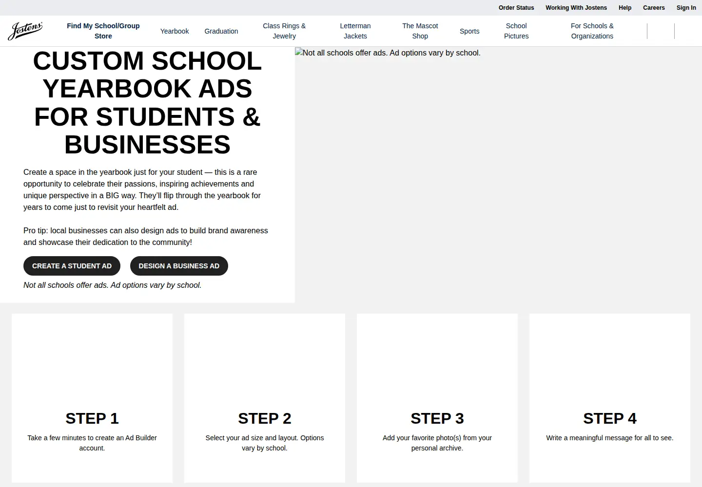 Screenshot of jostensadservice.com