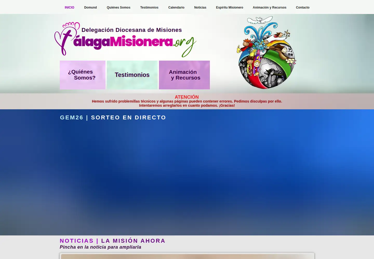 Screenshot of malagamisionera.org