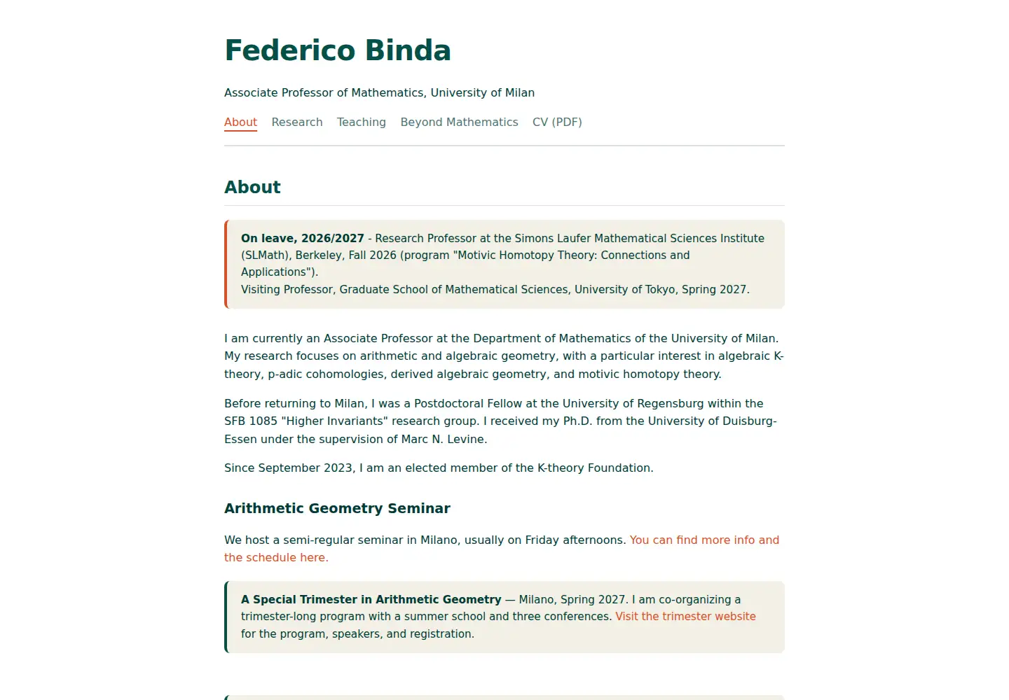 Screenshot of fedebinda.eu