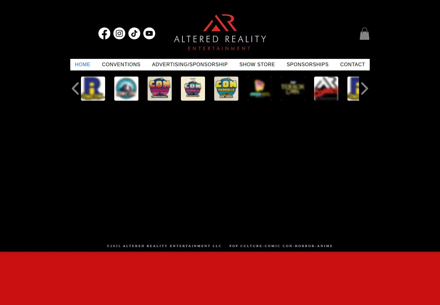 Captured homepage of alteredrealityentertainment.com in the current scan