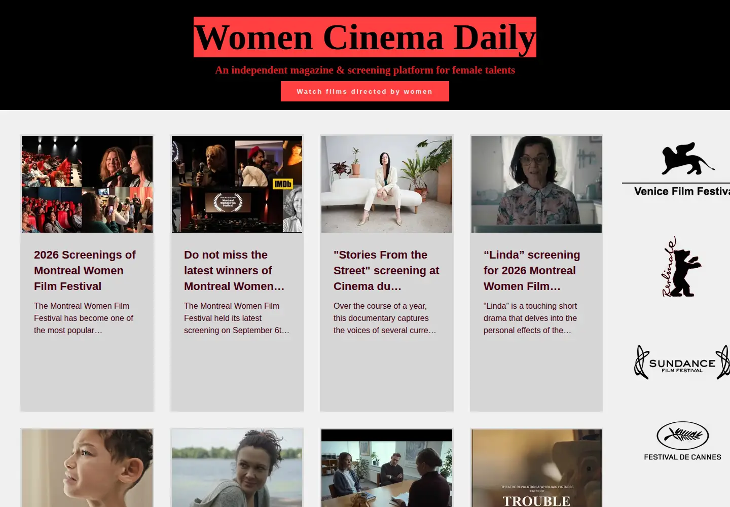 Screenshot of cinemadailymagazine.com
