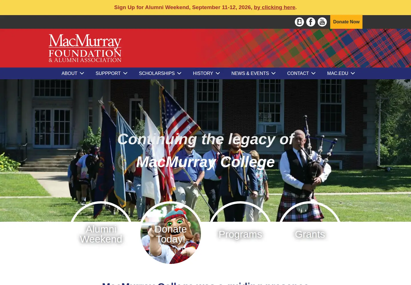Screenshot of macalumfoundation.org