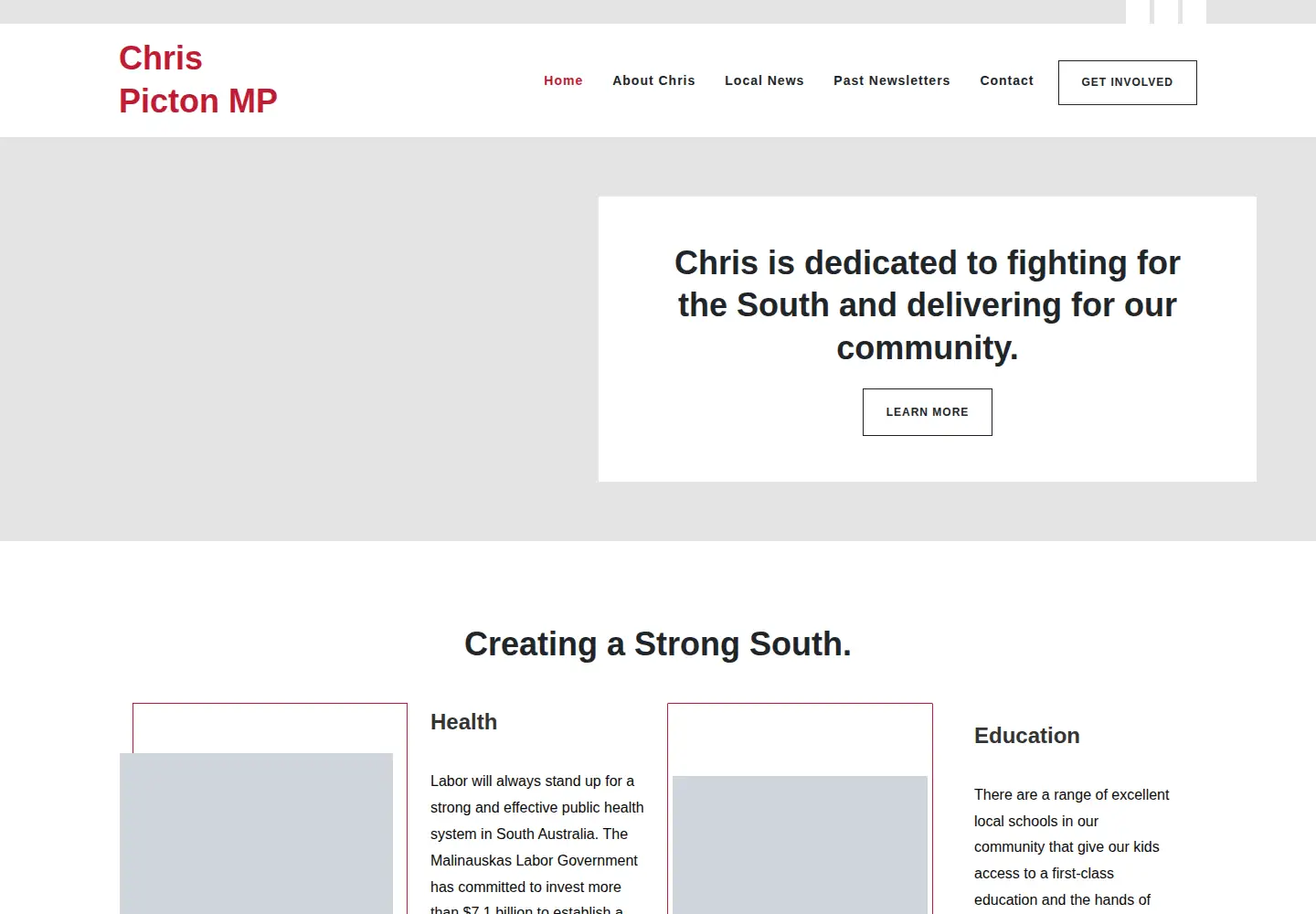 Captured homepage of chrispicton.com.au in the current scan