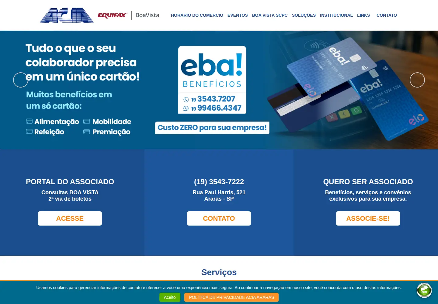 Screenshot of aciaararas.com.br