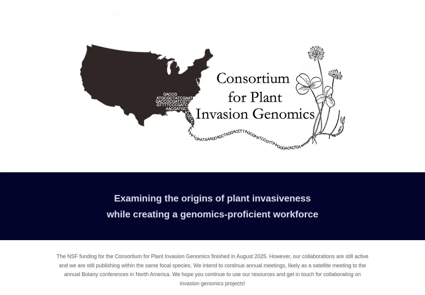 Screenshot of invasiongenomics.com