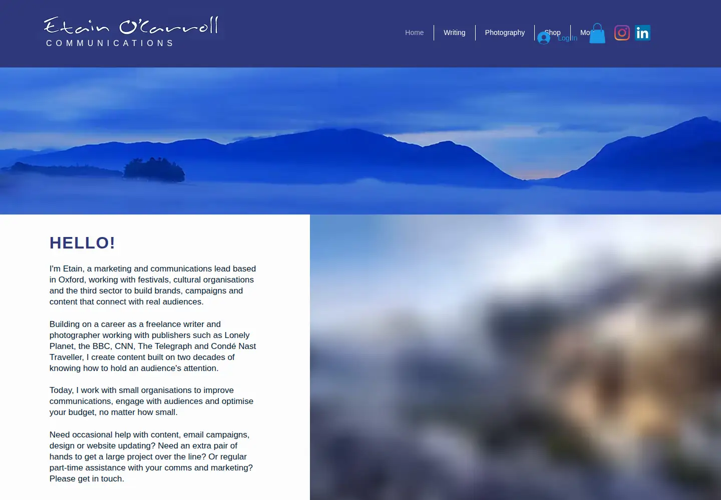 Captured homepage of etaino.co.uk in the current scan