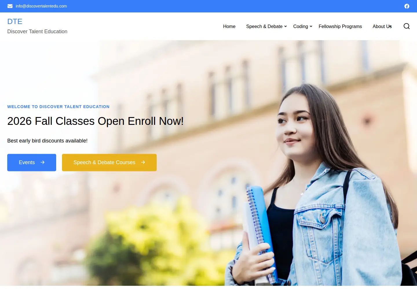 Screenshot of discovertalentedu.com