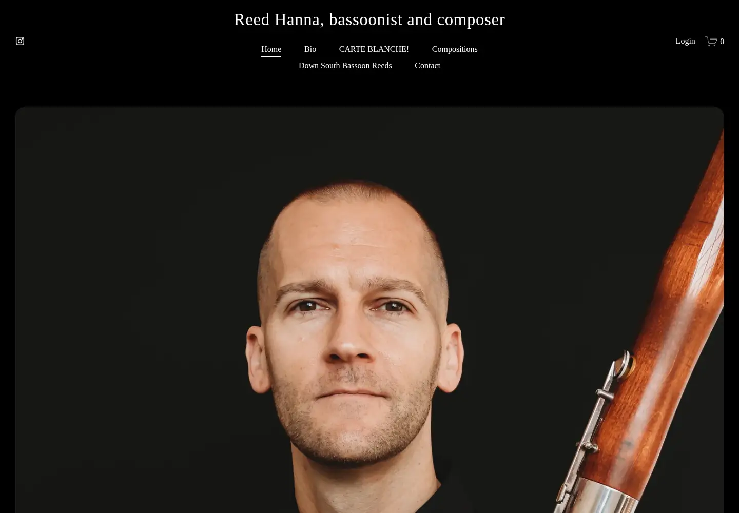 Captured homepage of reedhannabassoon.com in the current scan