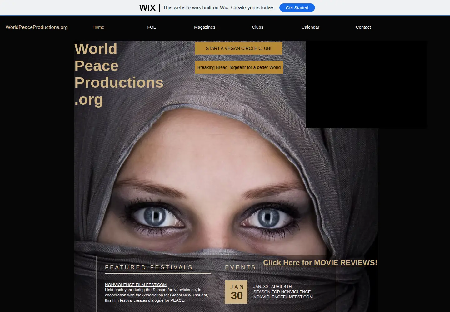 Screenshot of worldpeaceproductions.org
