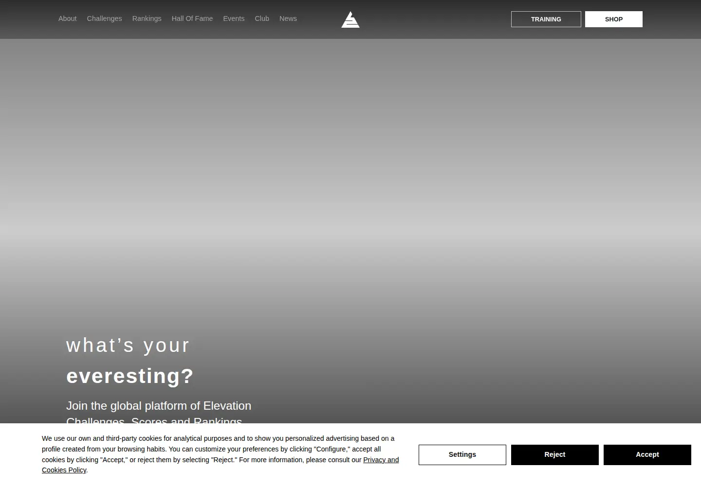 Screenshot of everesting.com