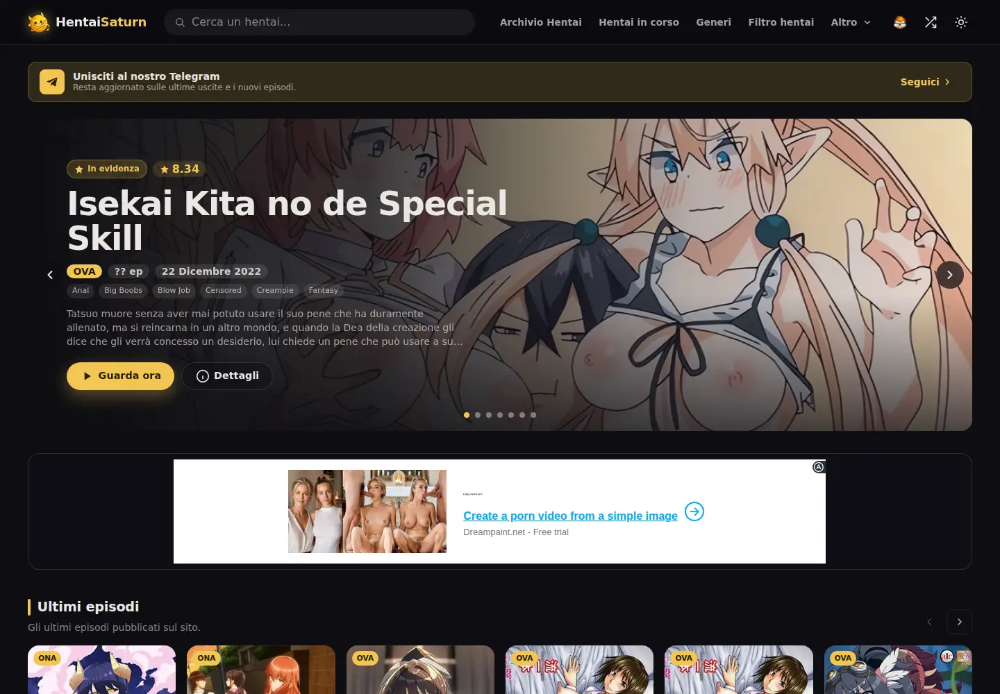 Screenshot of hentaisaturn.tv