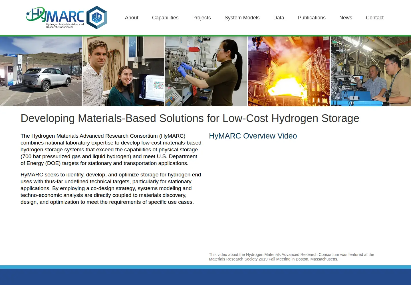 Captured homepage of hymarc.org in the current scan
