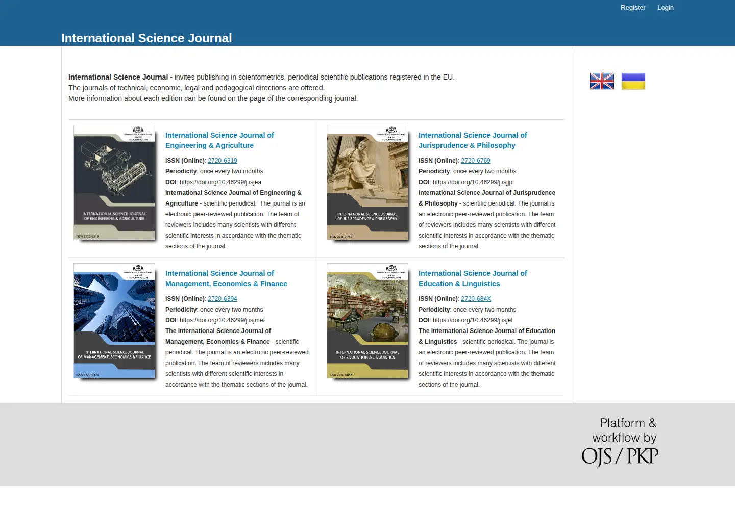 Screenshot of isg-journal.com