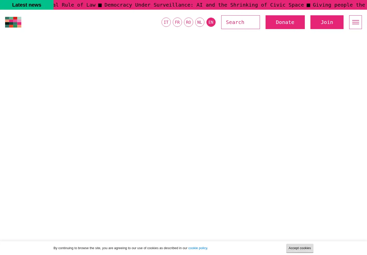Captured homepage of citizenstakeover.eu in the current scan