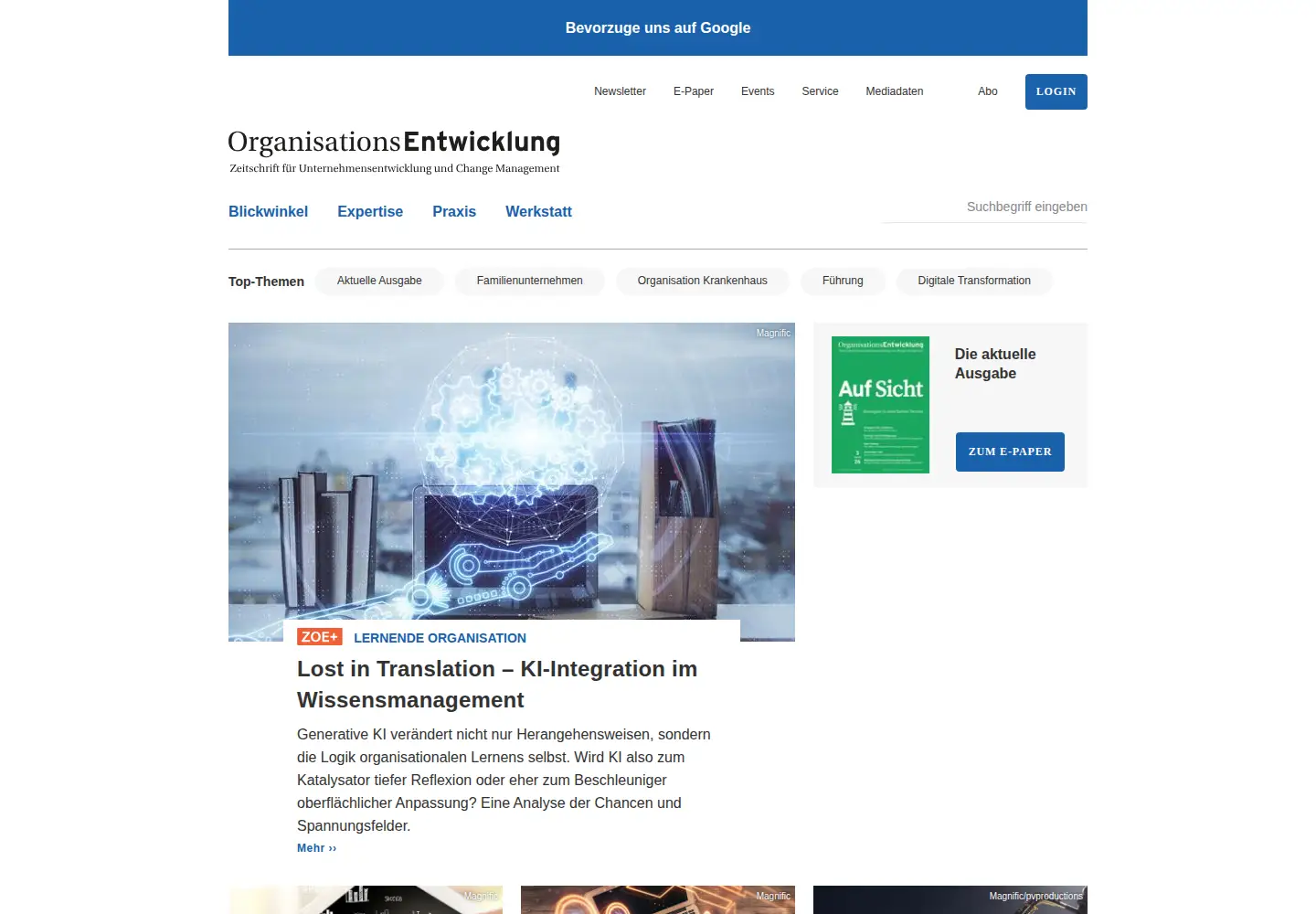 Captured homepage of zoe-online.org in the current scan