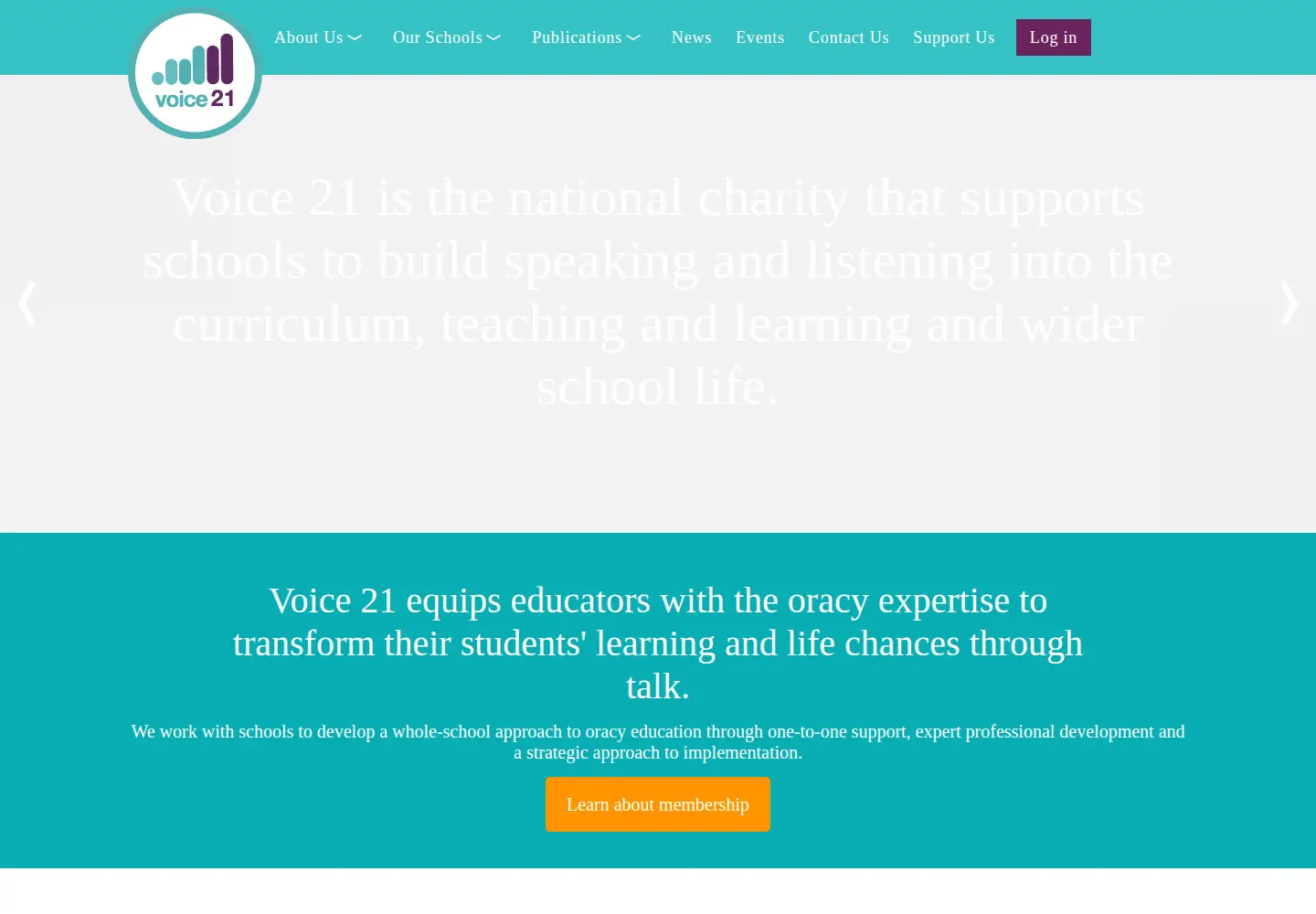Captured homepage of voice21.org in the current scan