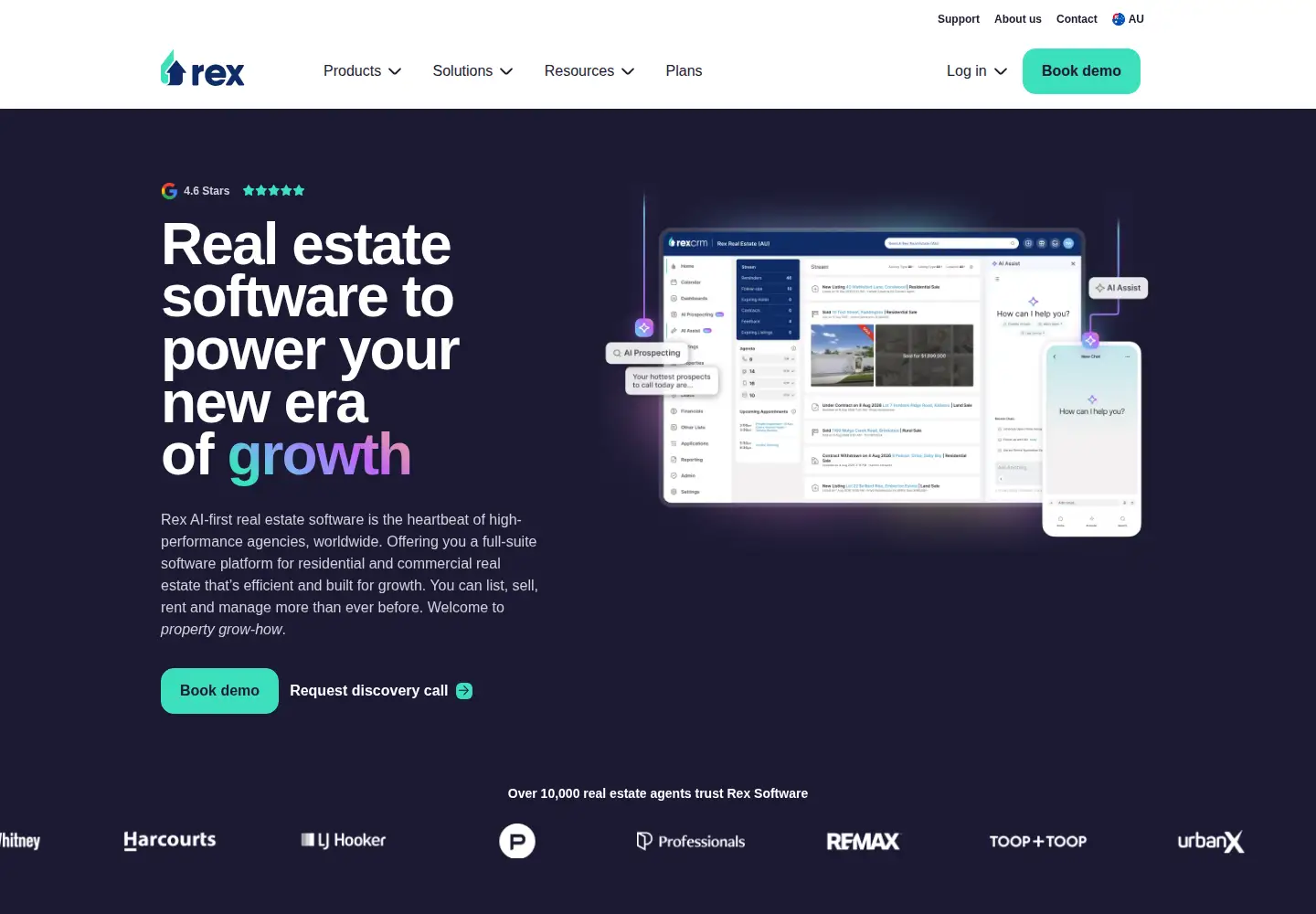 Captured homepage of rexsoftware.com in the current scan