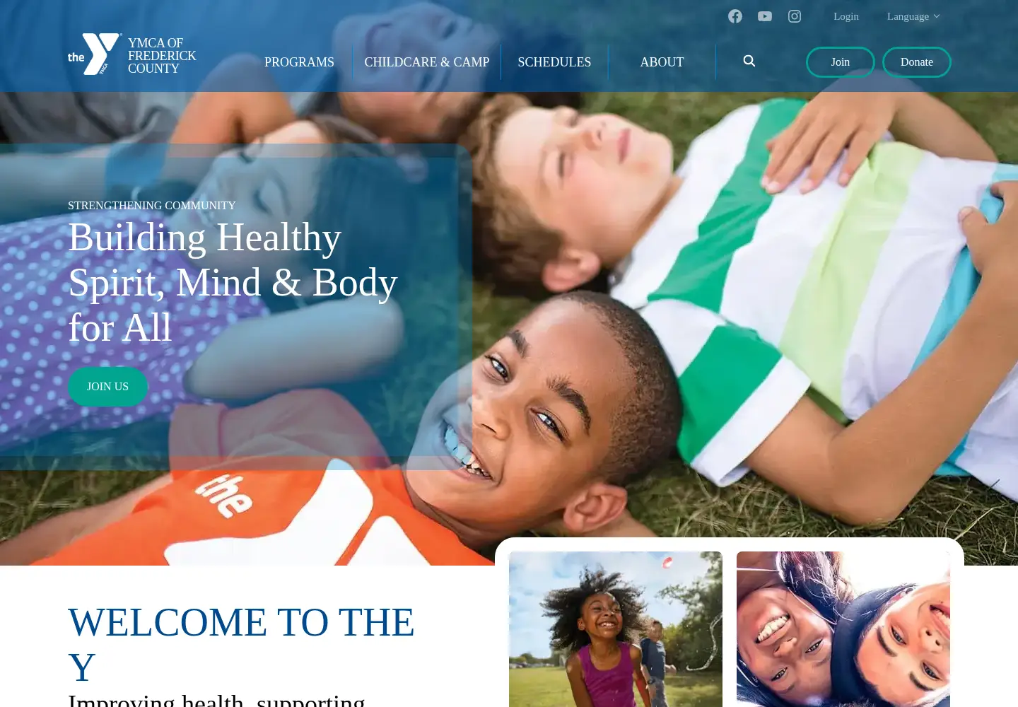 Captured homepage of frederickymca.org in the current scan