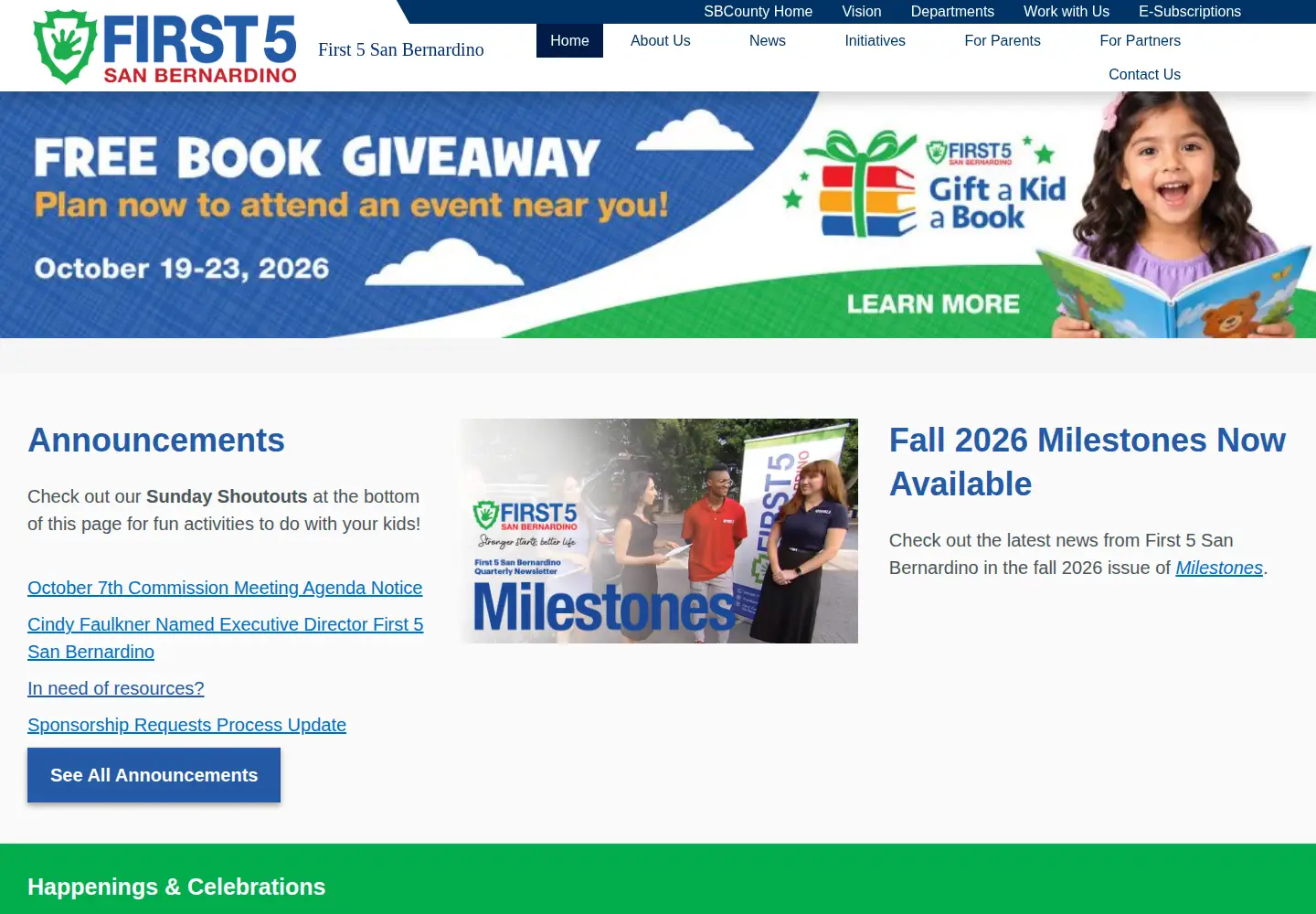 Screenshot of first5sanbernardino.org