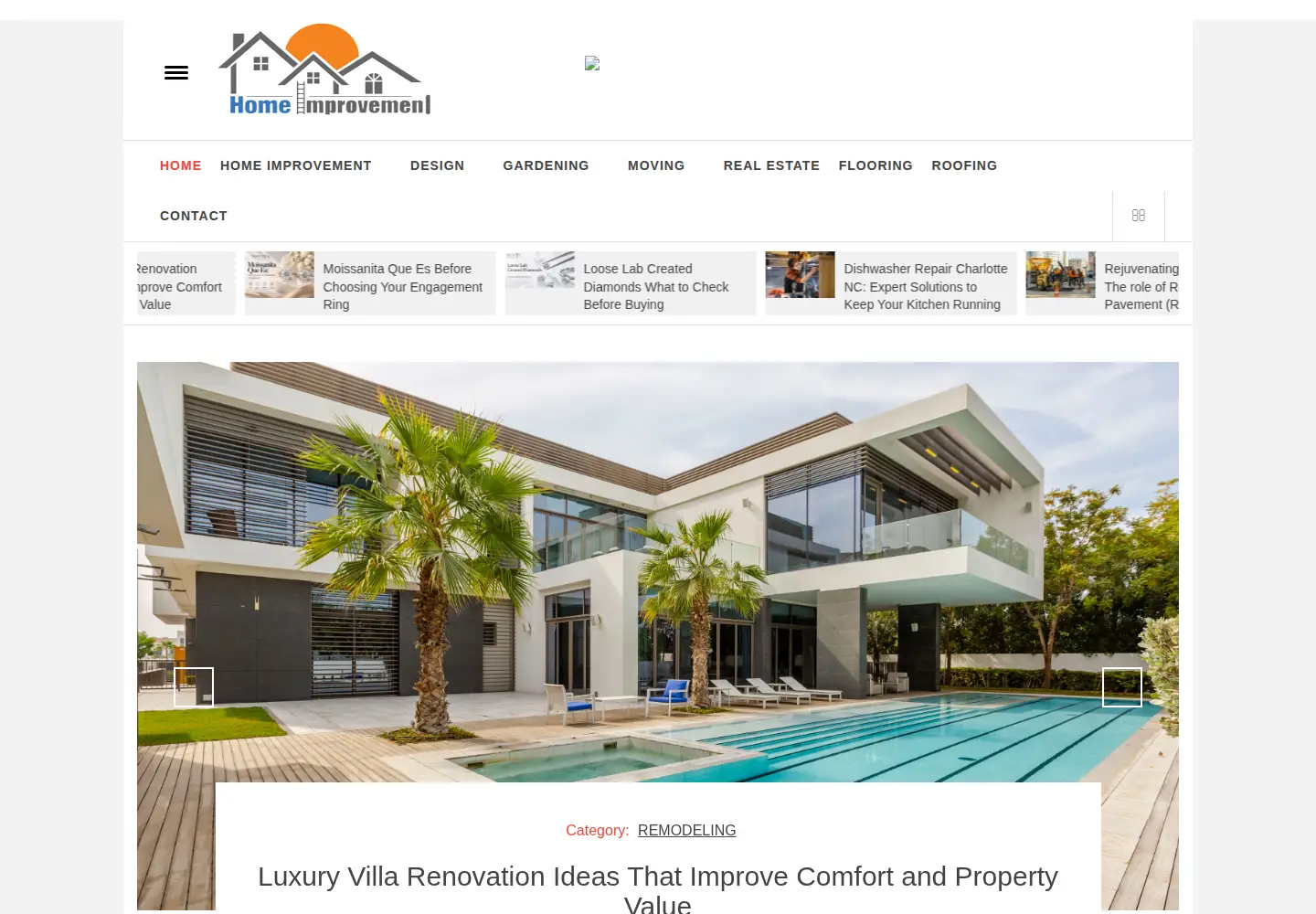 Captured homepage of homesimprovements.net in the current scan