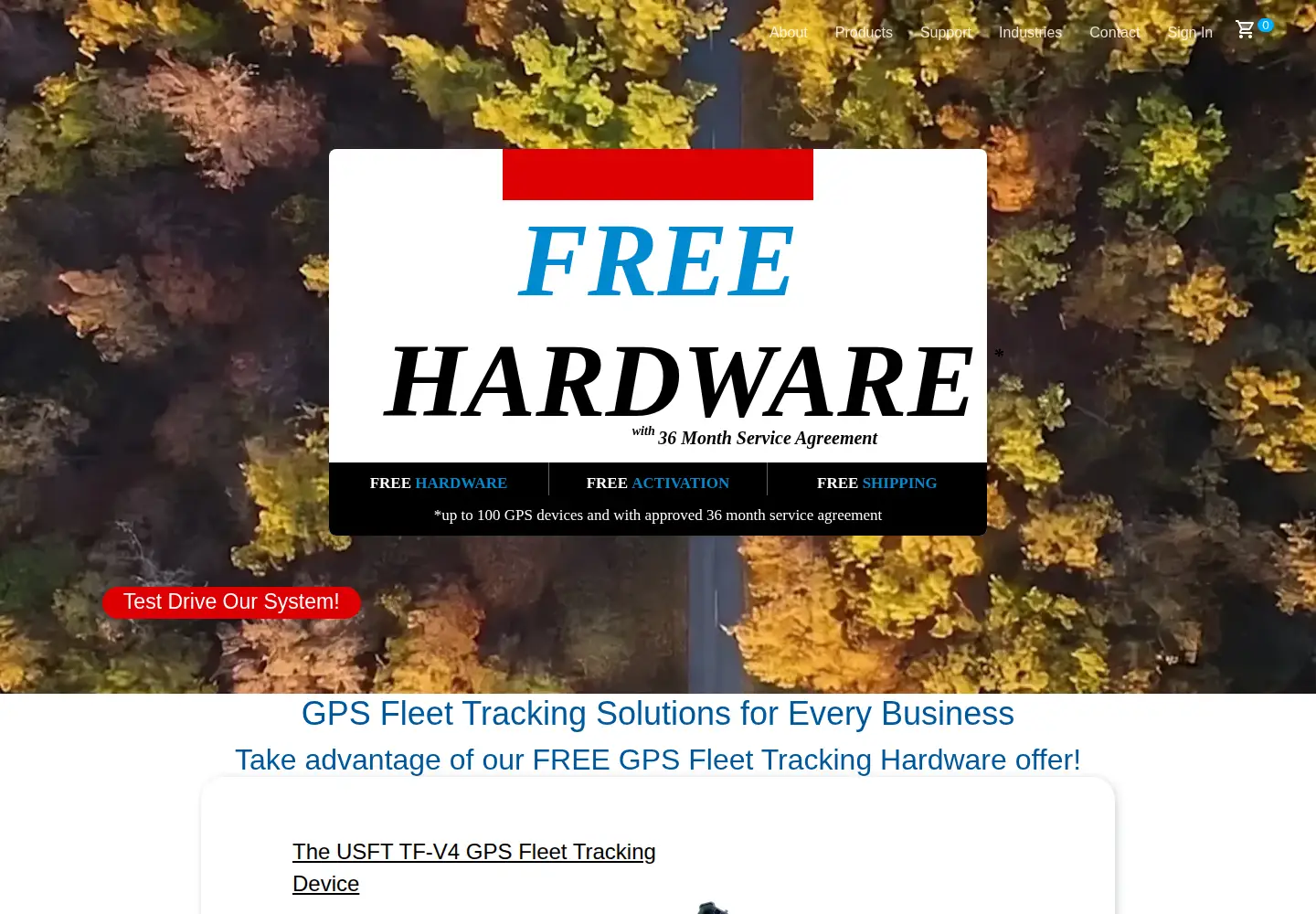 Captured homepage of usfleettracking.com in the current scan