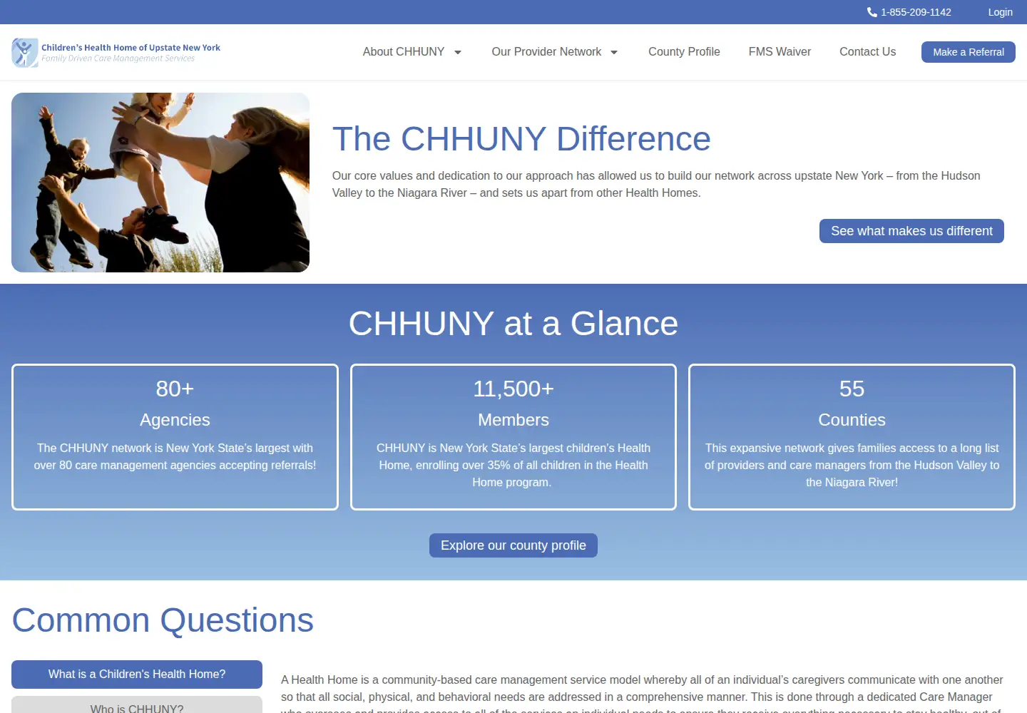 Captured homepage of childrenshealthhome.com in the current scan