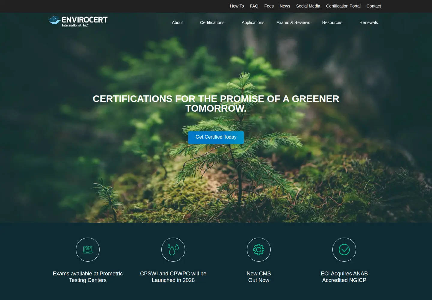 Screenshot of envirocertintl.org