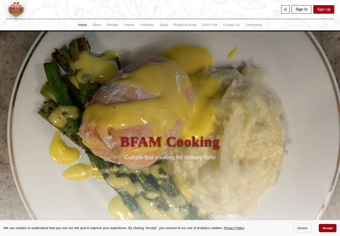 Screenshot of bfamcooking.com