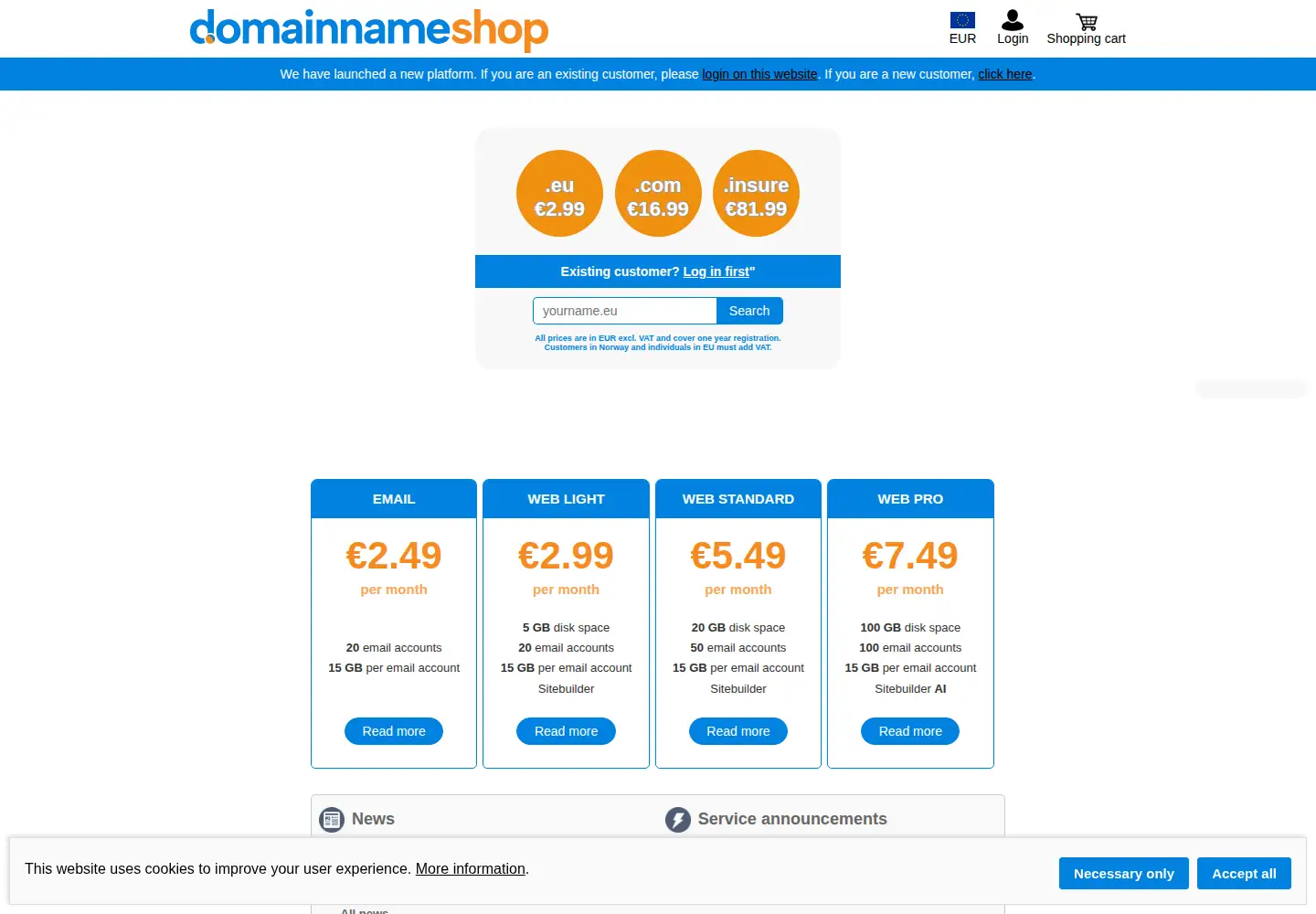Screenshot of domainname.shop