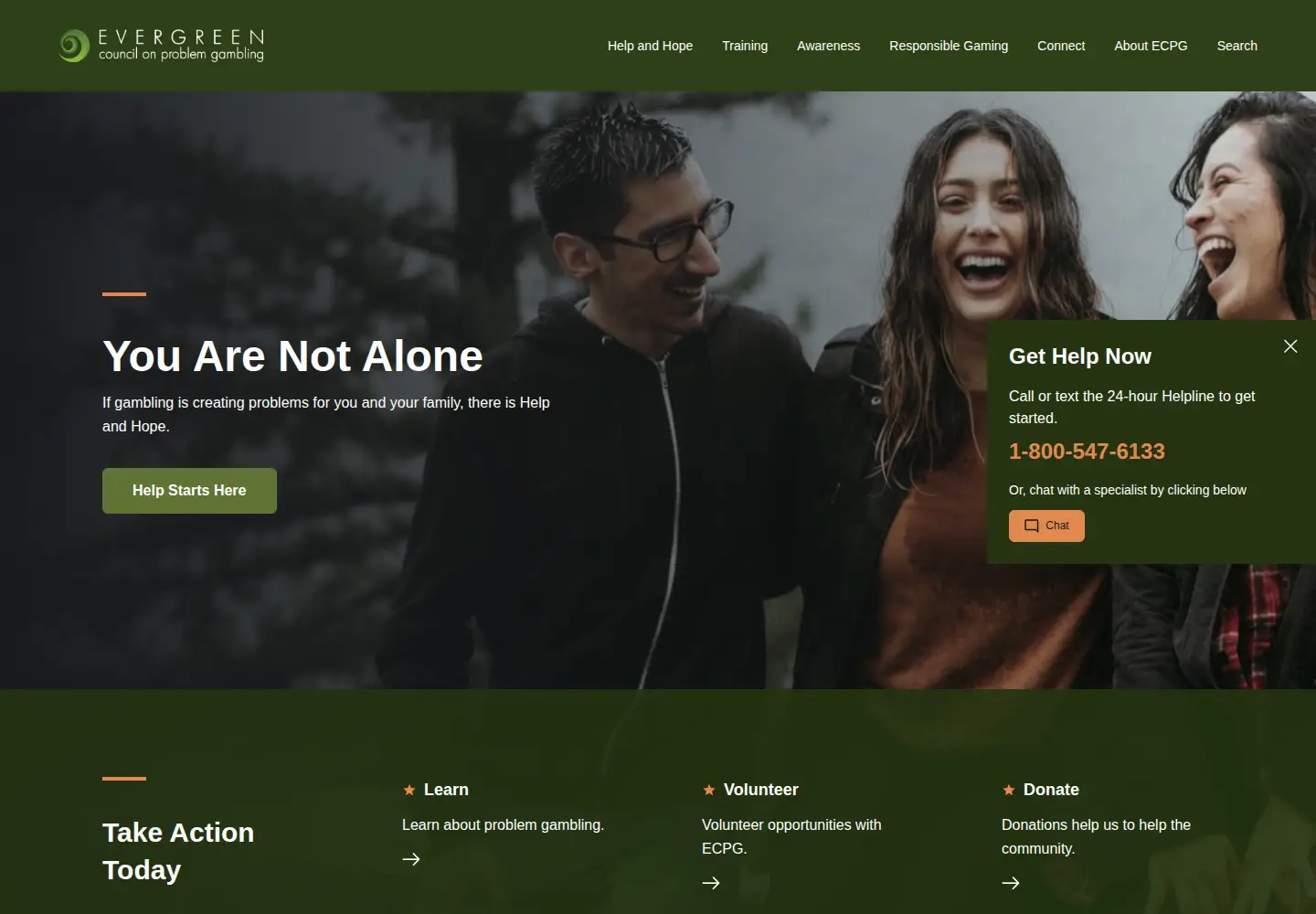 Screenshot of evergreencpg.org
