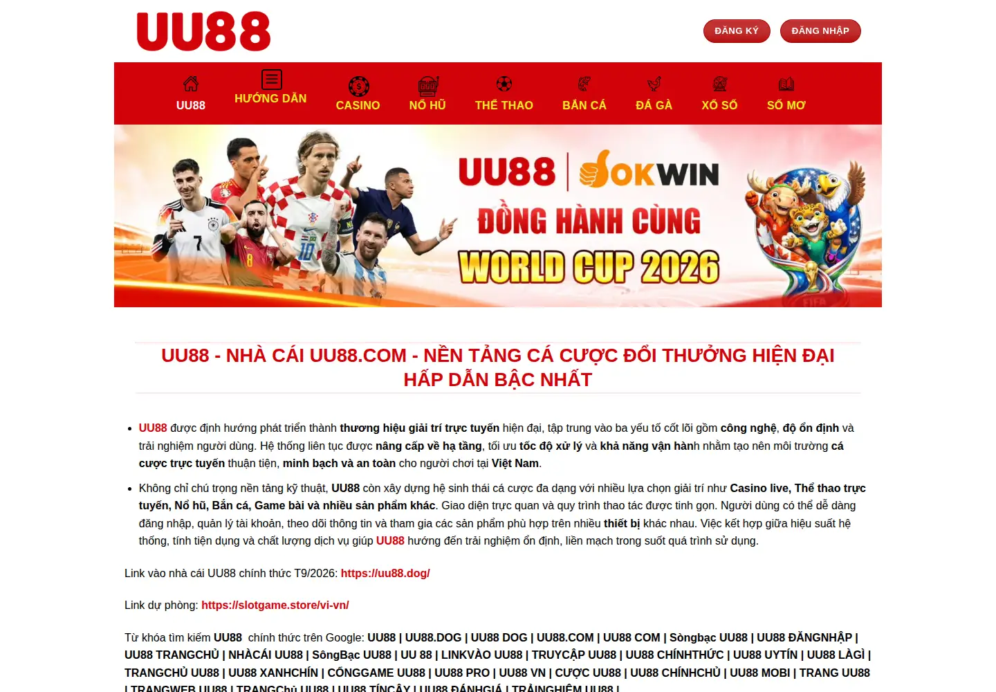 Screenshot of uu88.dog