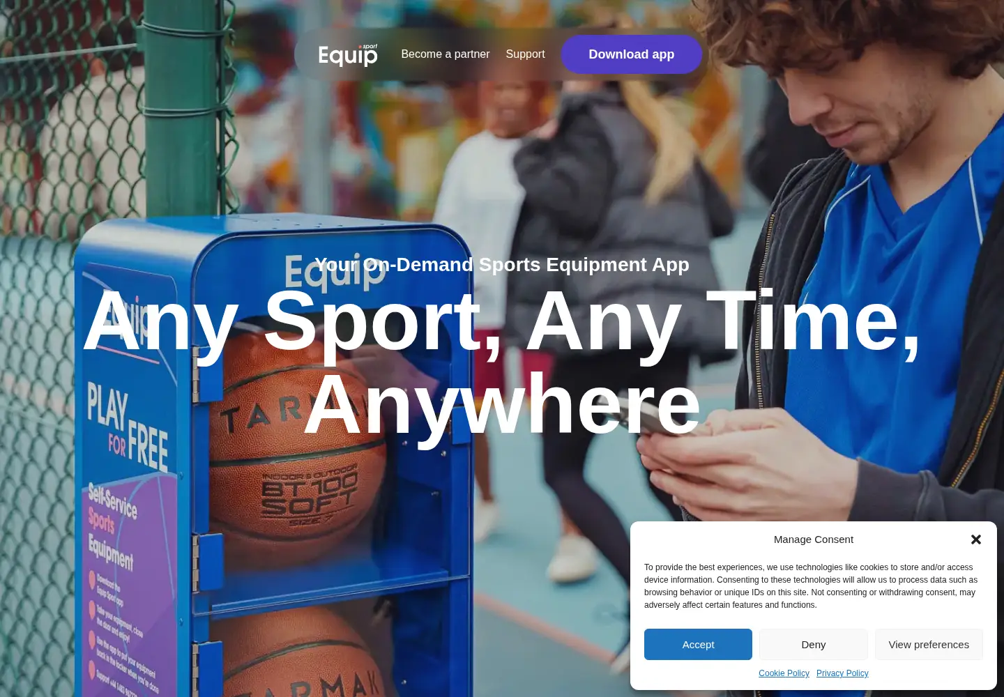 Screenshot of equip.sport