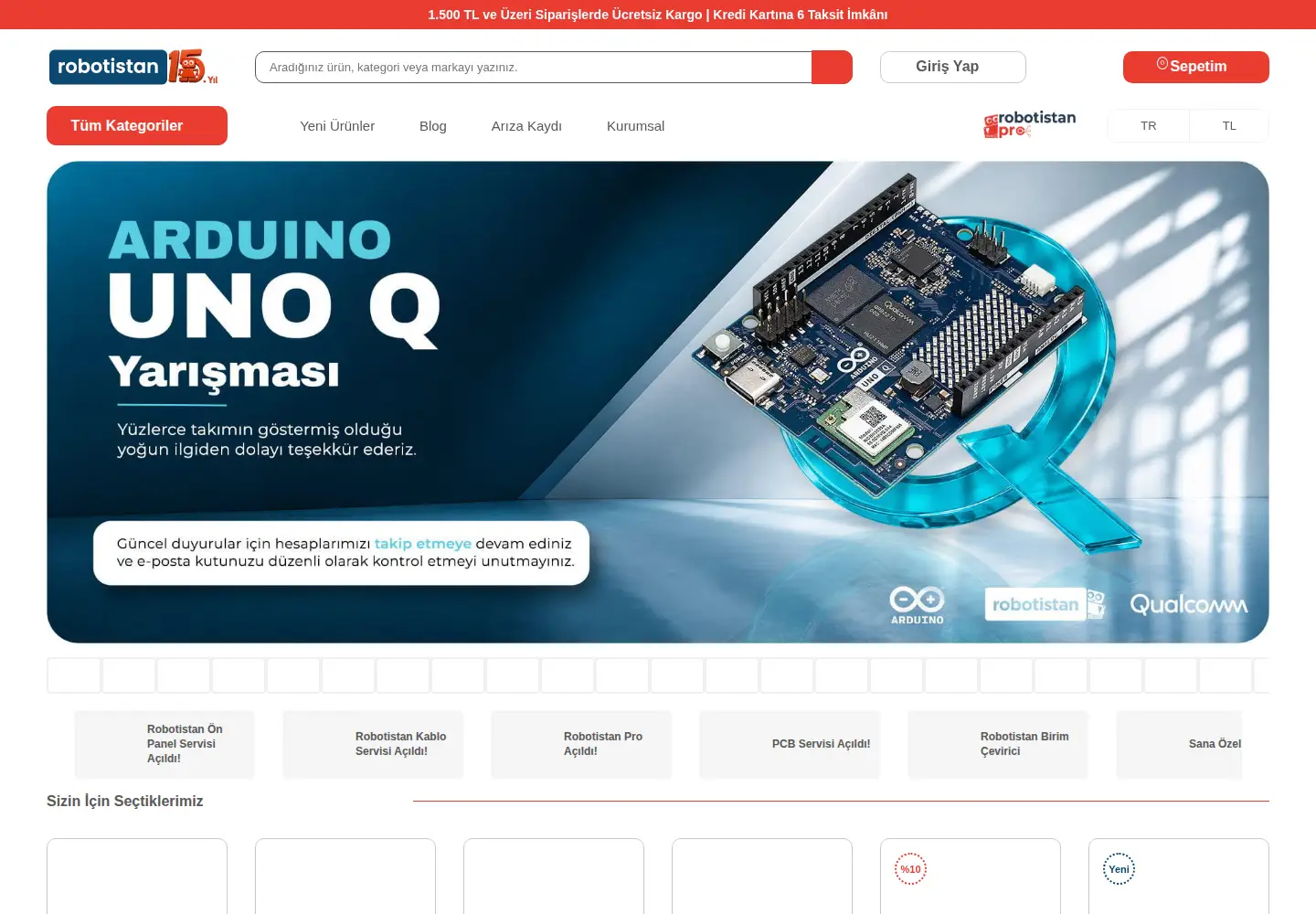 Captured homepage of robotistan.com in the current scan