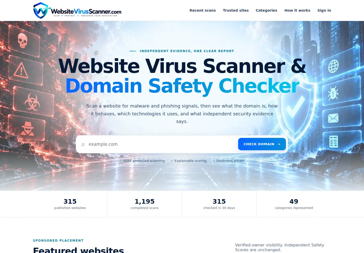 Screenshot of websitevirusscanner.com