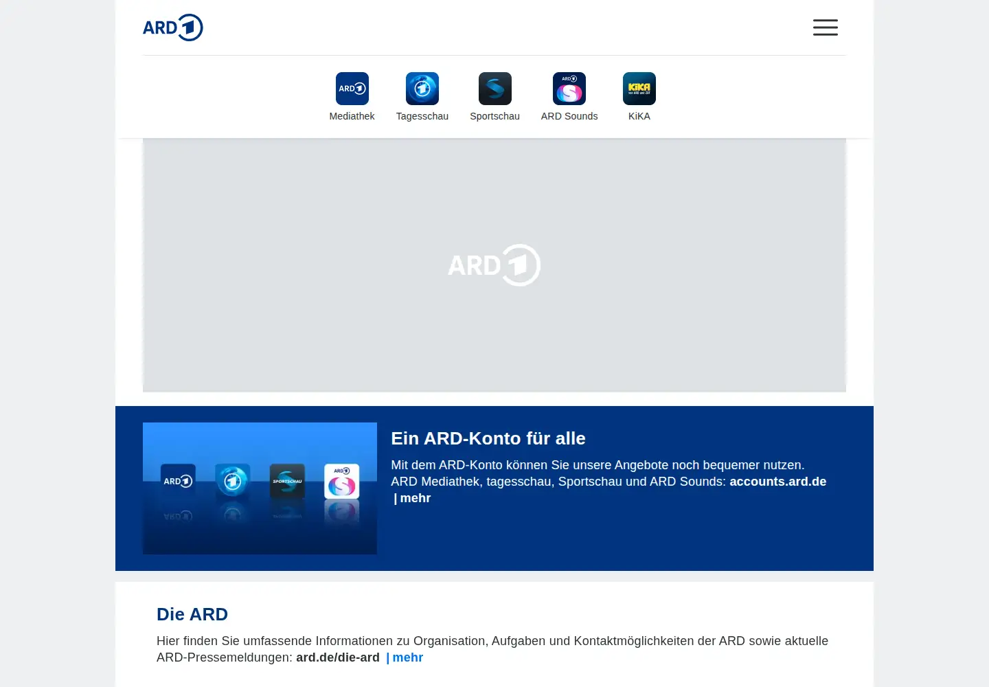 Screenshot of ard.de