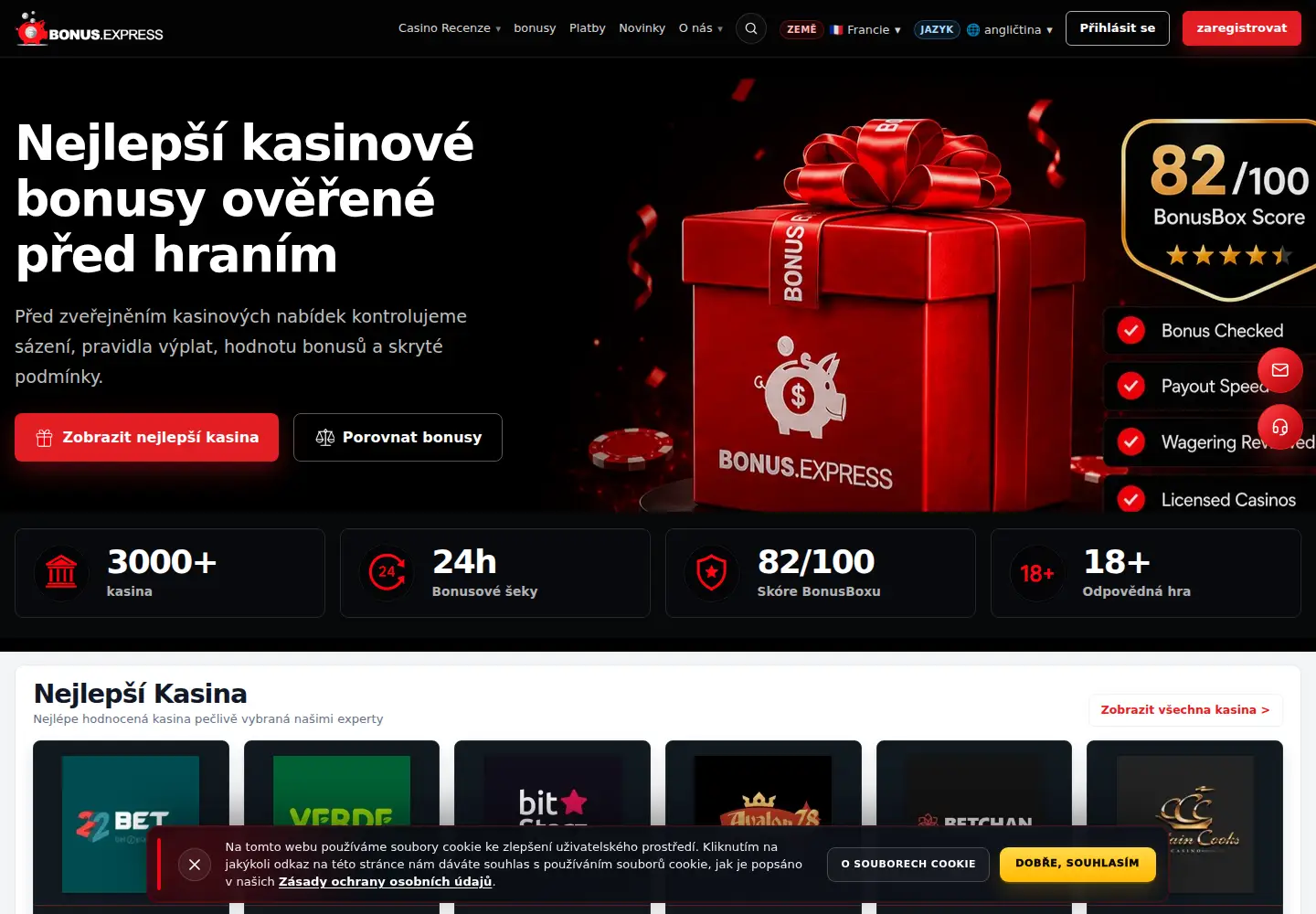 Screenshot of czechbonus.eu