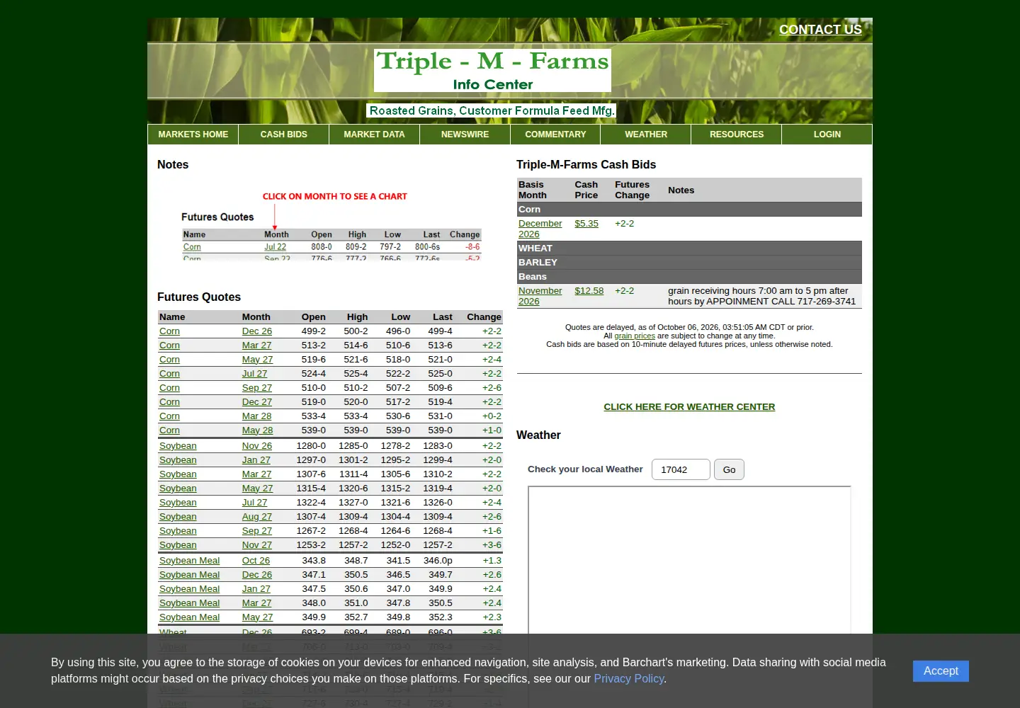 Screenshot of triplemfarms.us