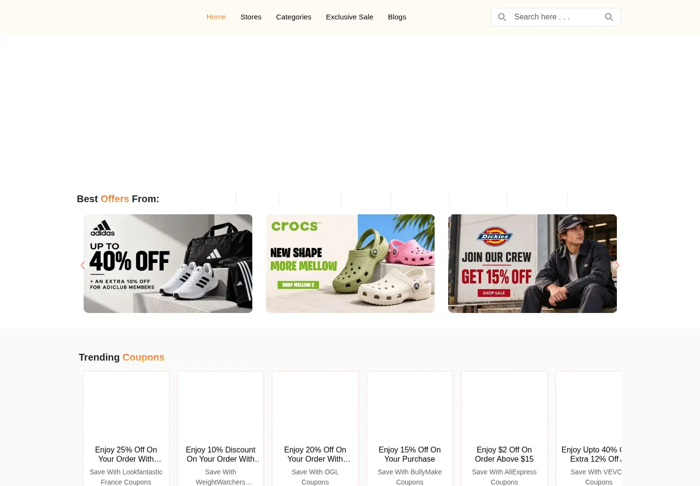 Captured homepage of coupongini.com in the current scan