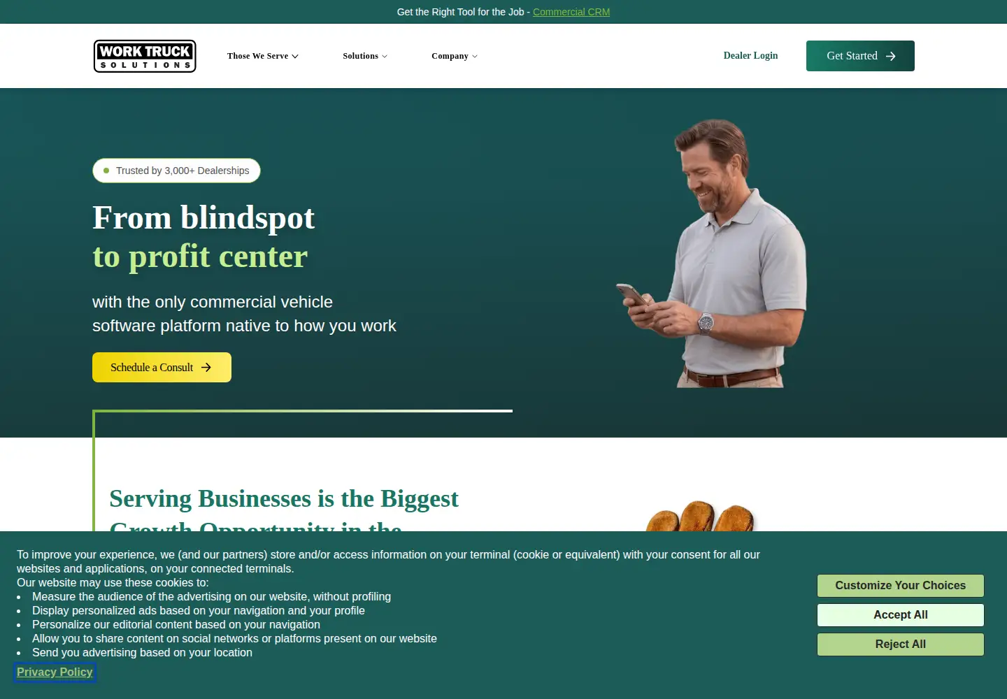 Screenshot of worktrucksolutions.com