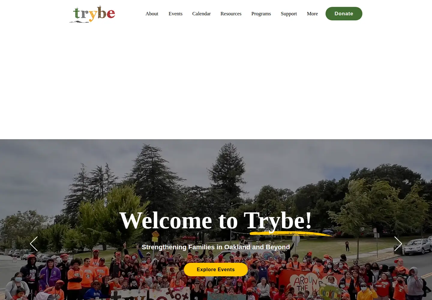 Screenshot of oaklandtrybe.org