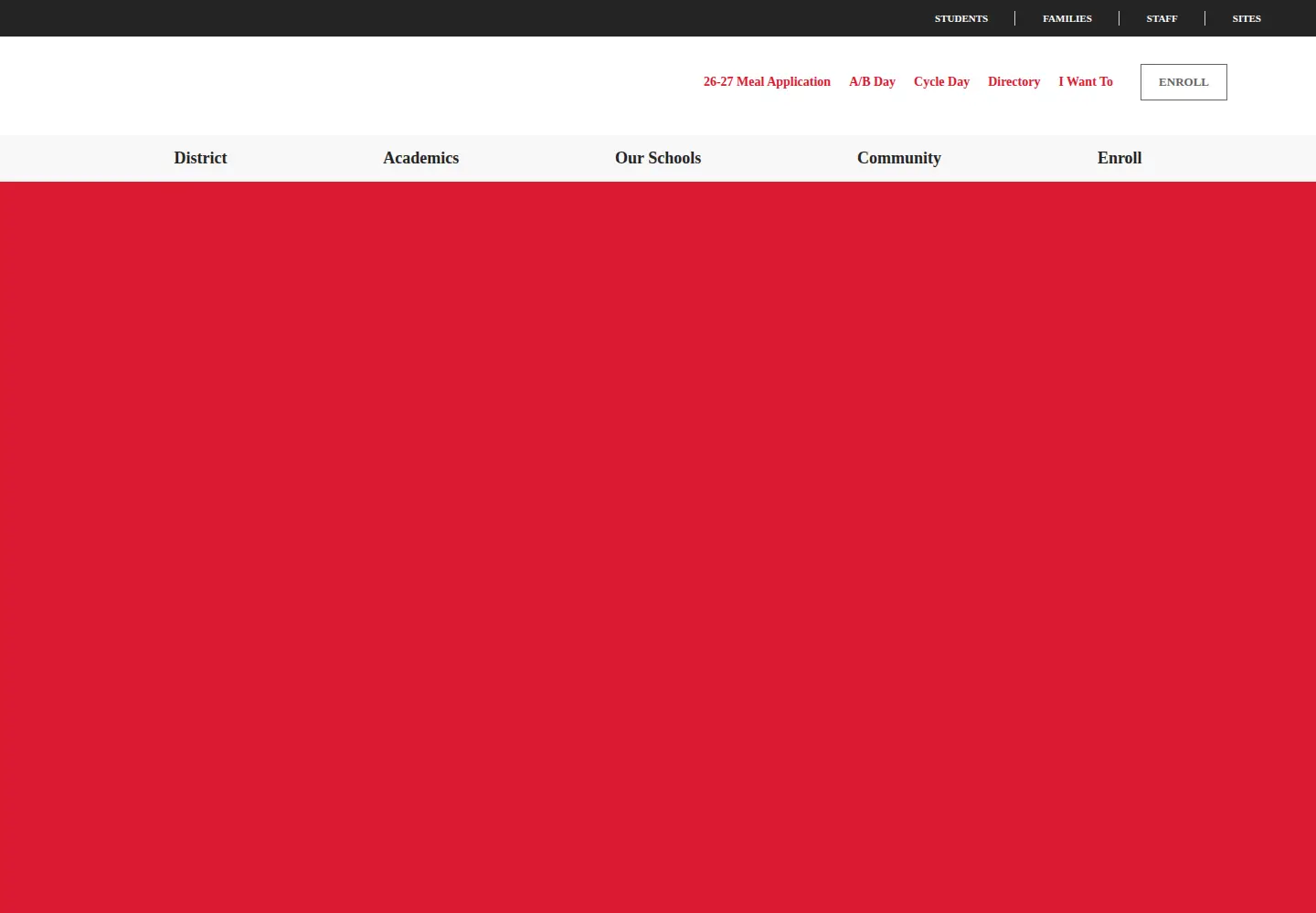 Captured homepage of alexschools.org in the current scan