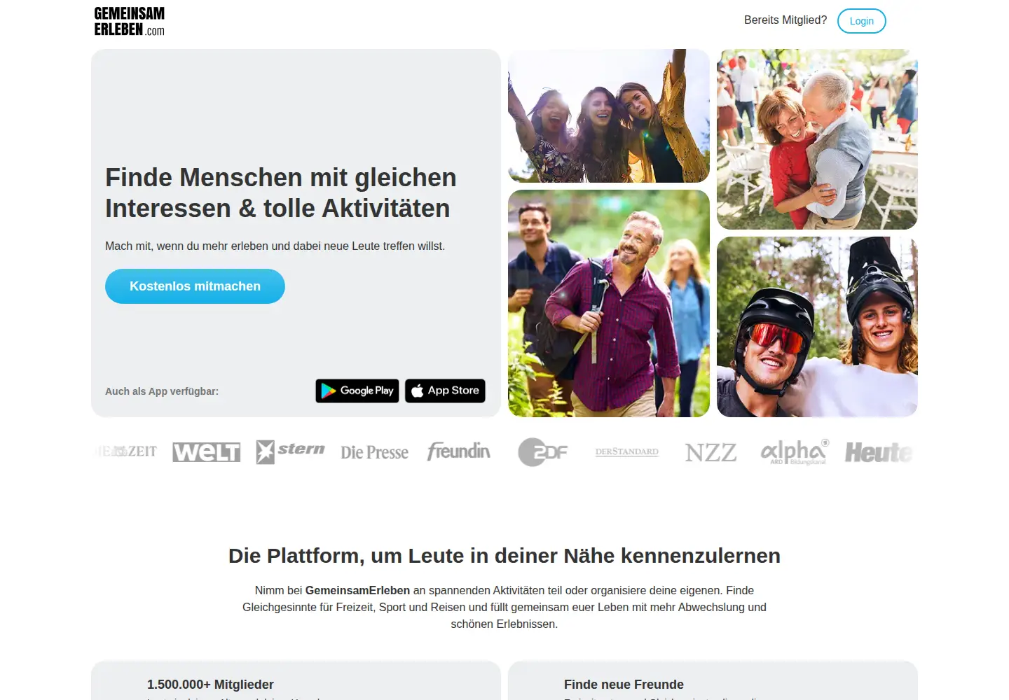 Screenshot of gemeinsamerleben.com
