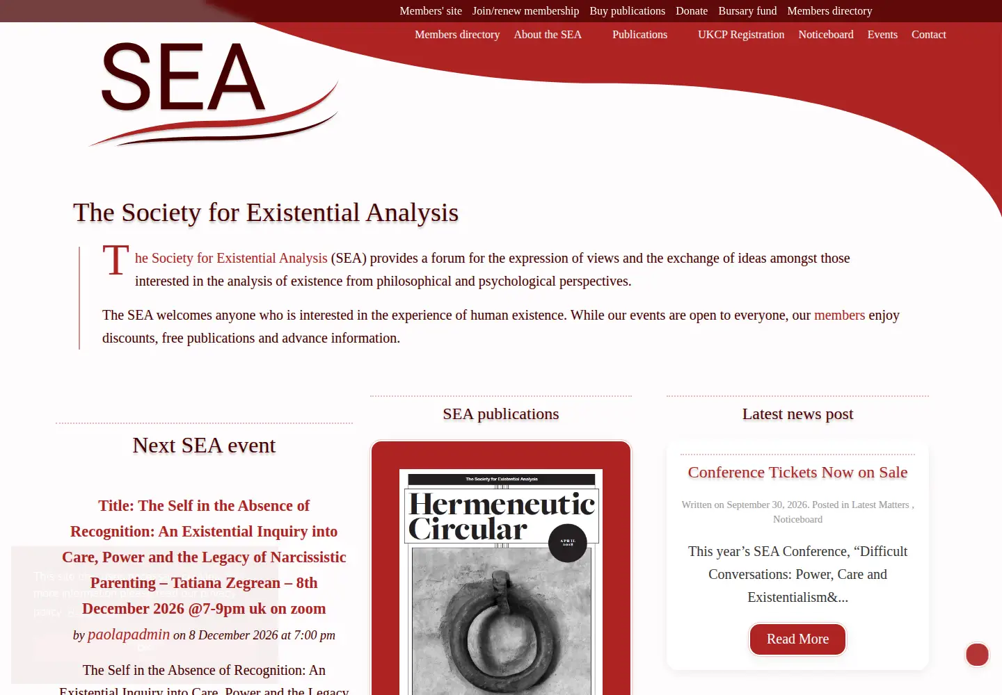Screenshot of existentialanalysis.org.uk