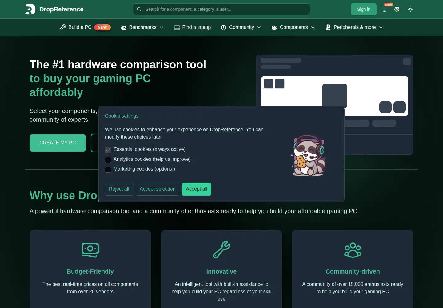 Screenshot of dropreference.com